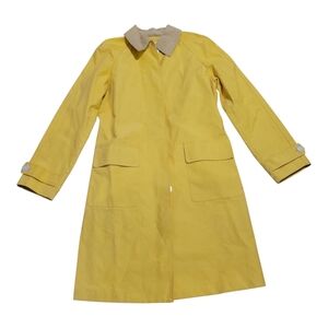 Isaac Mizrahi Yellow Trench Coat with Tan Collar